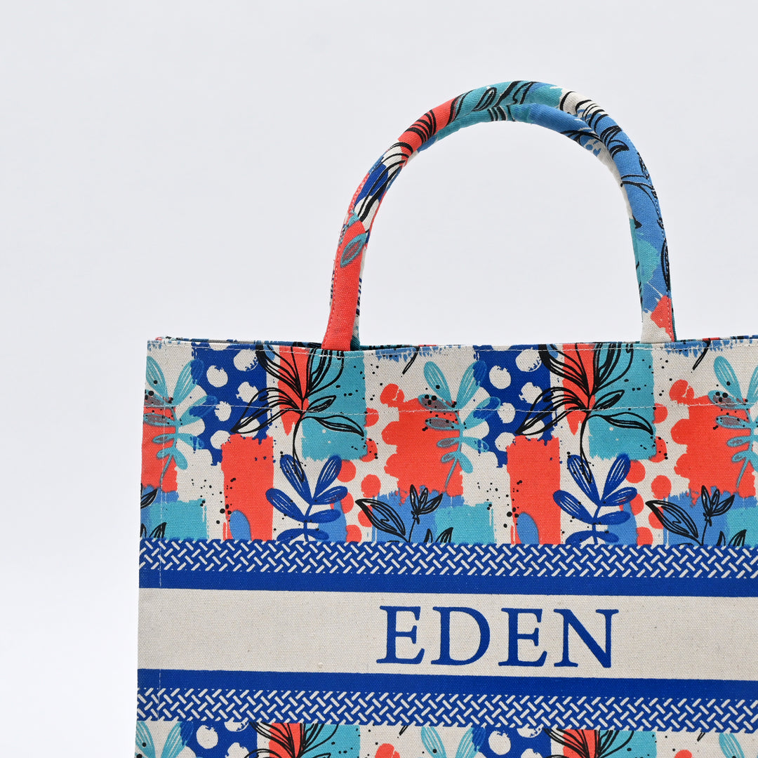 Carry Bag | Artistic Floral-Printed Canvas Tote Bag