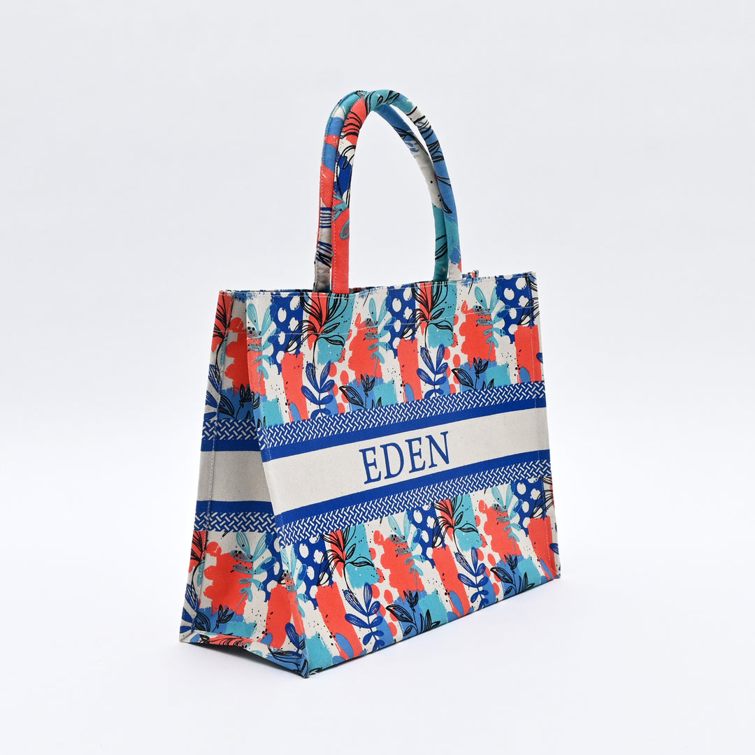 Carry Bag | Artistic Floral-Printed Canvas Tote Bag