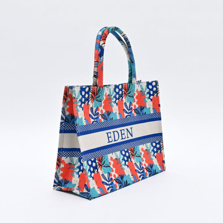 Carry Bag | Artistic Floral-Printed Canvas Tote Bag