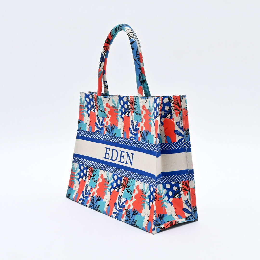 Carry Bag | Artistic Floral-Printed Canvas Tote Bag