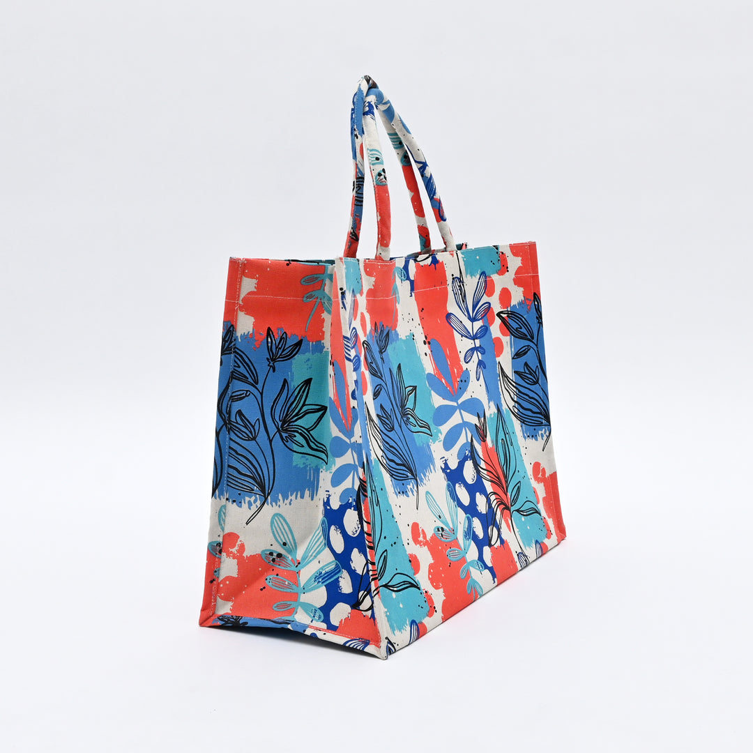 Shopper Bag | Artistic Floral Canvas Carry  Bag