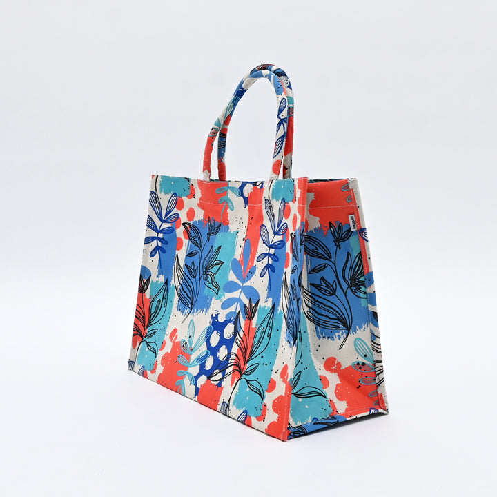 Shopper Bag | Artistic Floral Canvas Carry  Bag