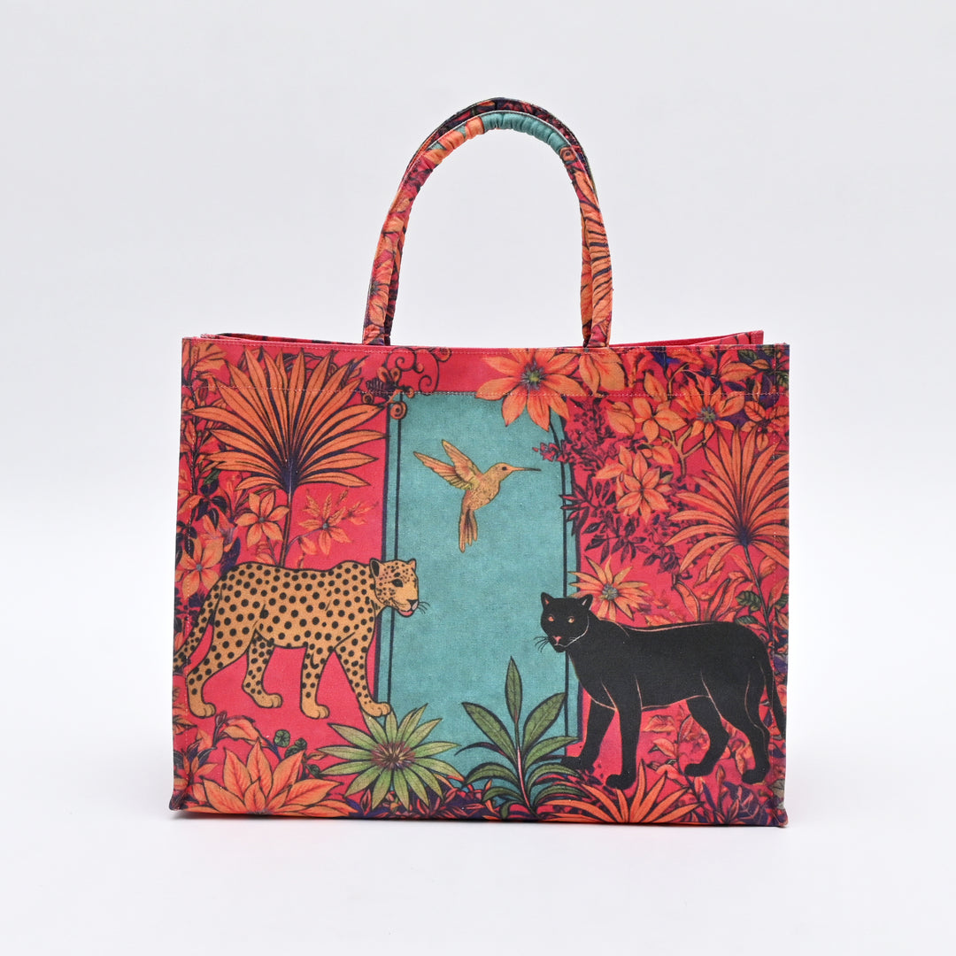 Carry Bag | Artistic Jungle Inspired Canvas Tote Bag