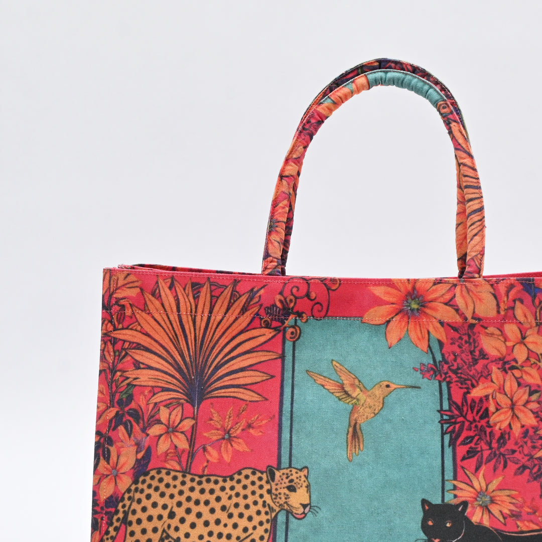 Carry Bag | Artistic Jungle Inspired Canvas Tote Bag