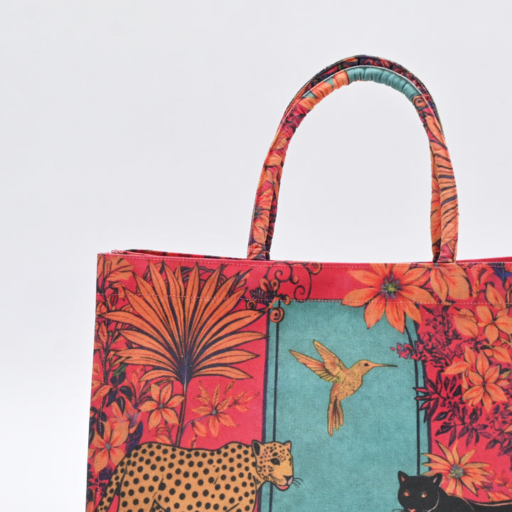 Carry Bag | Artistic Jungle Inspired Canvas Tote Bag