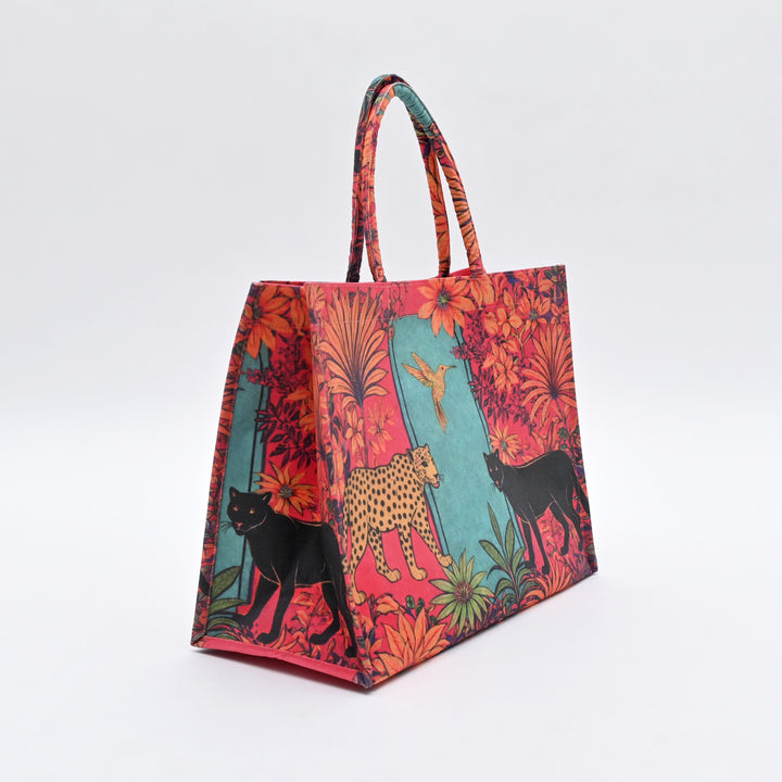 Carry Bag | Artistic Jungle Inspired Canvas Tote Bag