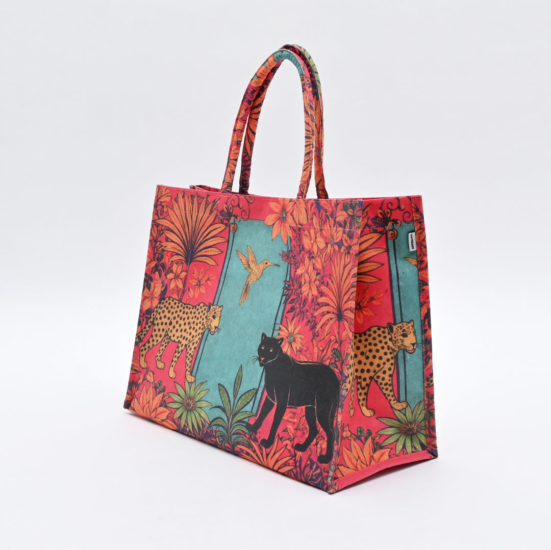 Carry Bag | Artistic Jungle Inspired Canvas Tote Bag