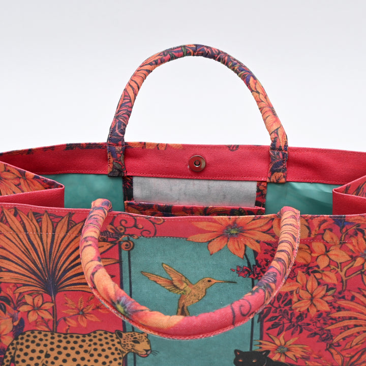 Carry Bag | Artistic Jungle Inspired Canvas Tote Bag