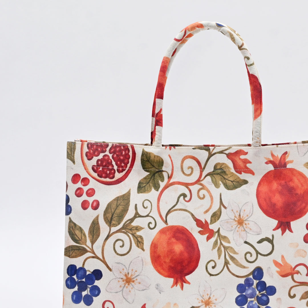 Shopper Bag | Pomegranate & Grape Canvas Tote