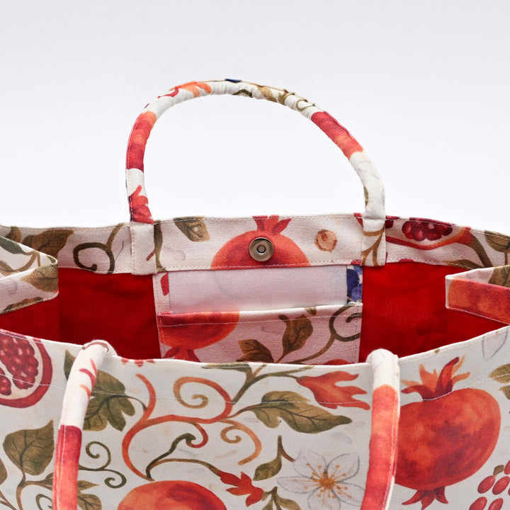 Shopper Bag | Pomegranate & Grape Canvas Tote