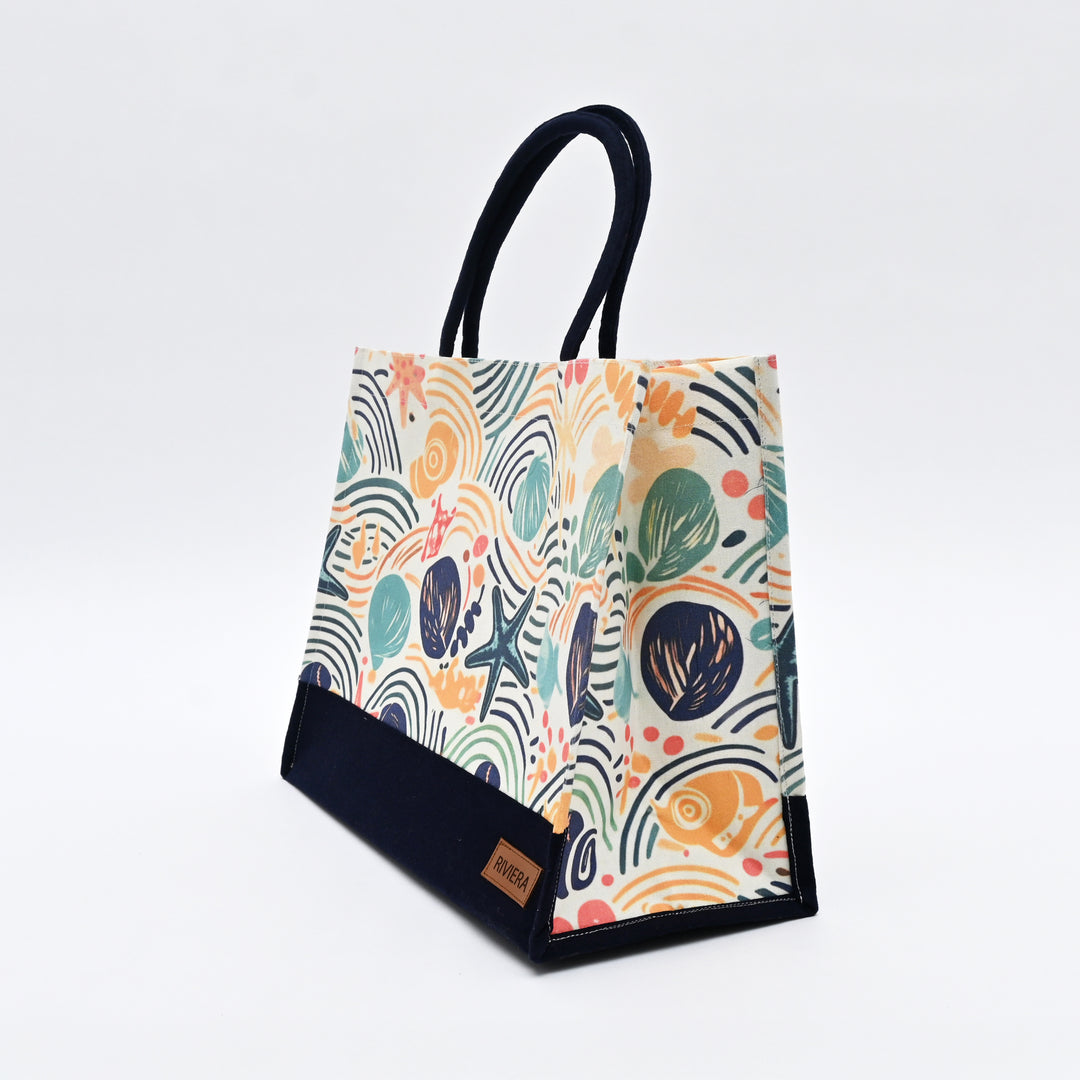 Shopper  Bag | Playful Beach Canvas Carry Bag