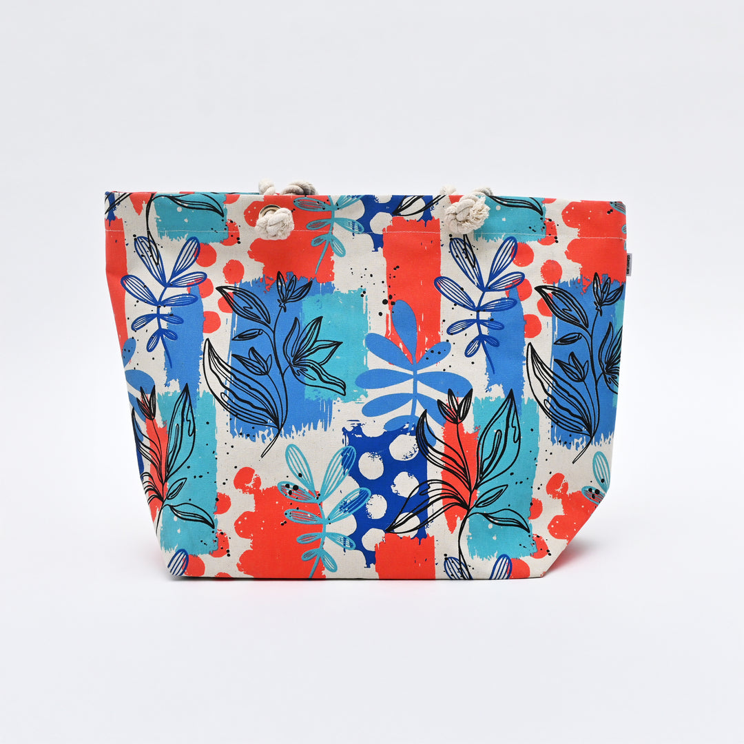 Tote Bag | Artistic Floral Canvas Beach Bag