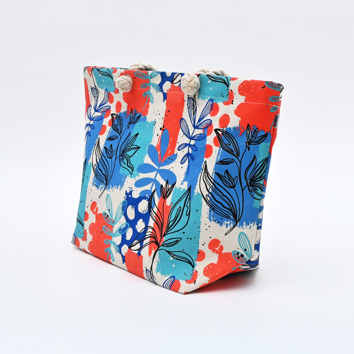 Tote Bag | Artistic Floral Canvas Beach Bag