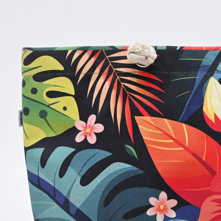 Tote Bag | Tropical Botanical Design | Canvas Bag