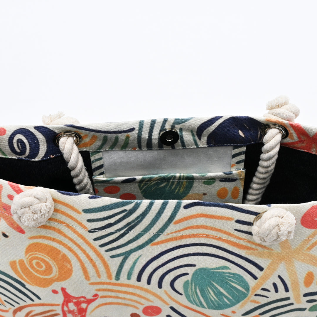 Tote Bag | Ocean-Inspired Canvas Beach Bag