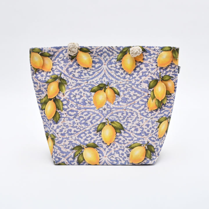 Tote Bag | Lemon-Printed Canvas Beach Bag