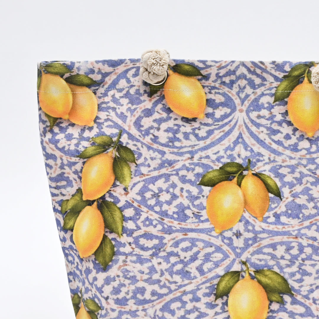 Tote Bag | Lemon-Printed Canvas Beach Bag