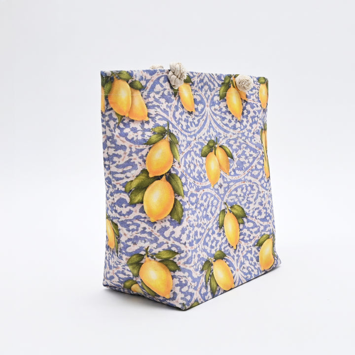 Tote Bag | Lemon-Printed Canvas Beach Bag
