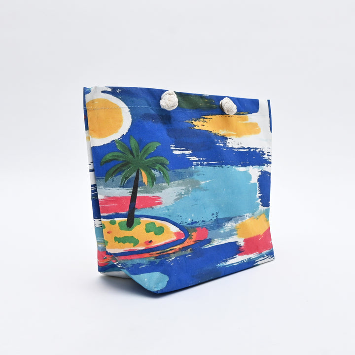 Printed Tote Bag | Beach-Inspired Summer Canvas Bag