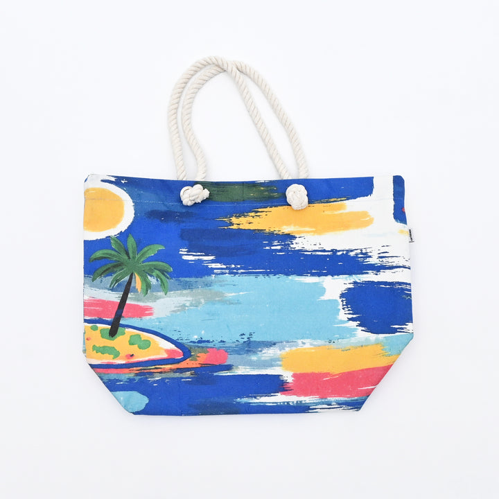 Printed Tote Bag | Beach-Inspired Summer Canvas Bag
