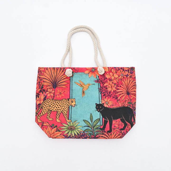 Tote Bag | Jungle-Inspired Canvas Beach Bag