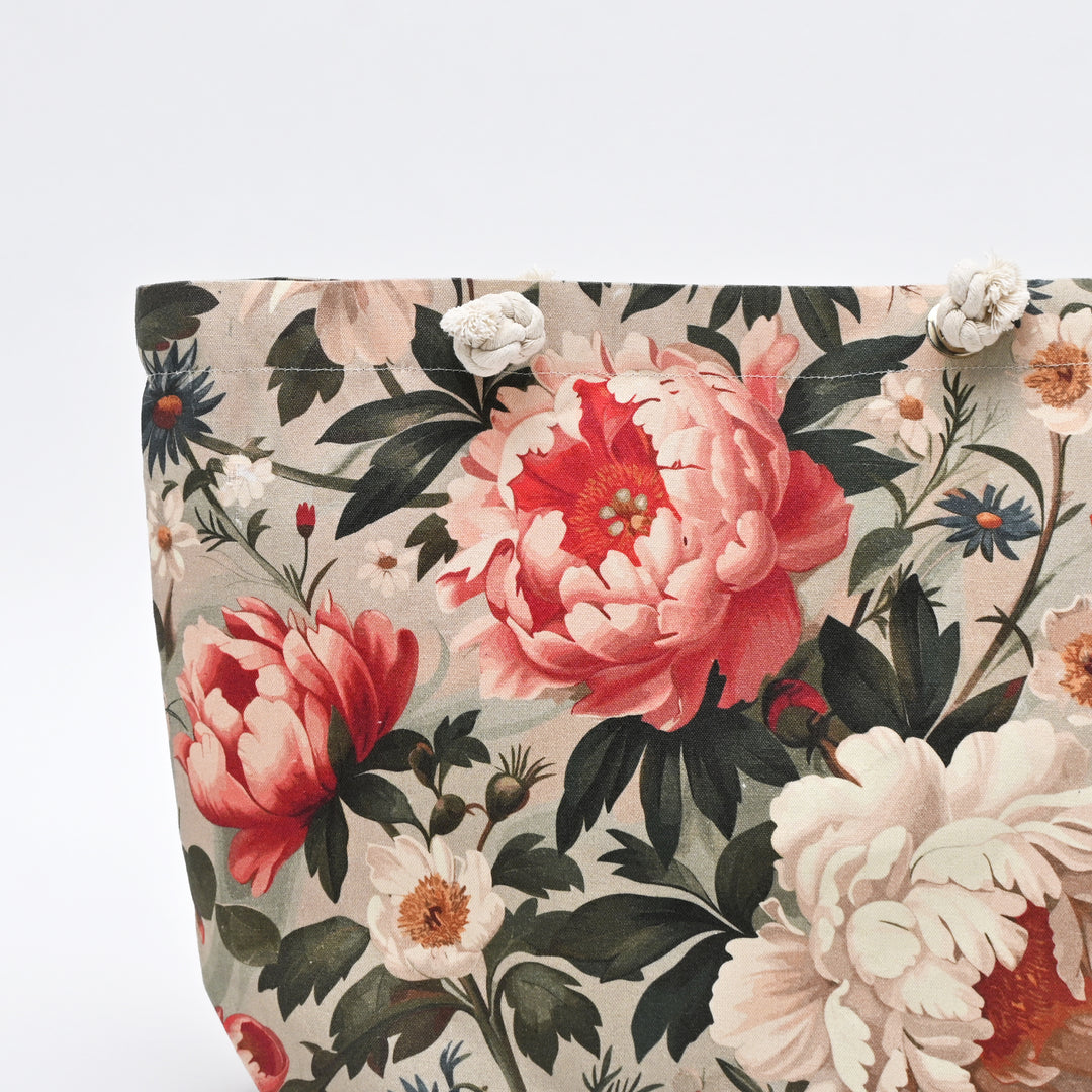 Tote Bag | Abstract Floral Canvas Beach  Bag