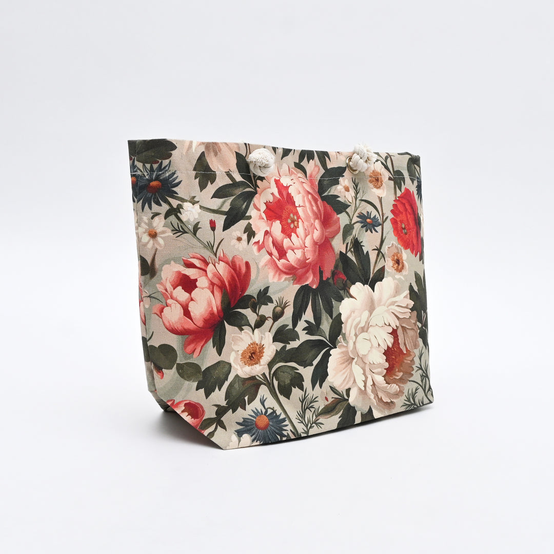 Tote Bag | Abstract Floral Canvas Beach  Bag