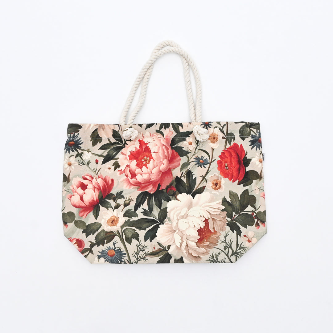 Tote Bag | Abstract Floral Canvas Beach  Bag