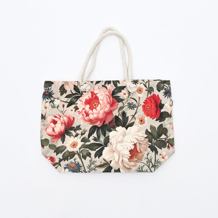 Tote Bag | Abstract Floral Canvas Beach  Bag