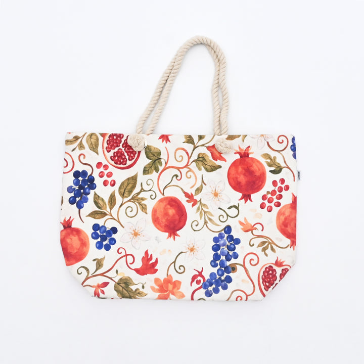 Tote Bag | Fruit-Printed Canvas Beach Bag