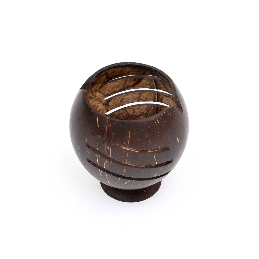Handcrafted Coconut Shell Pen Holder | Ecofriendly, Unique Desk Organizer
