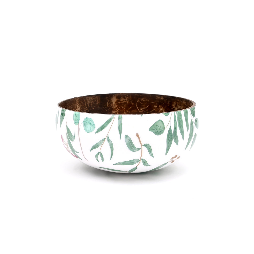 Handcrafted Coconut Shell Enamel Bowl | Sustainable Decor & Serving Dish