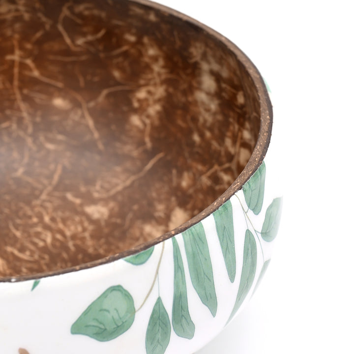 Handcrafted Coconut Shell Enamel Bowl | Sustainable Decor & Serving Dish