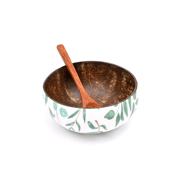 Handcrafted Coconut Shell Enamel Bowl | Sustainable Decor & Serving Dish