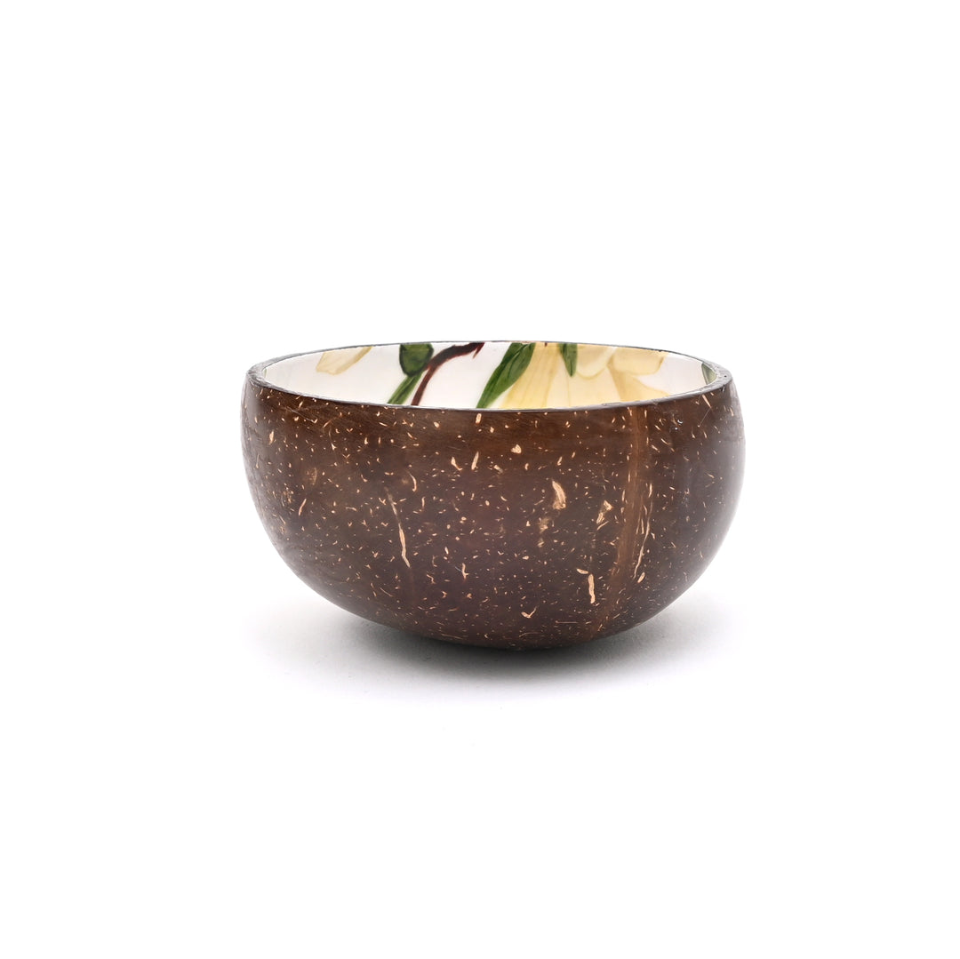 Coconut Shell Ceramic Bowl | Handcrafted with Enamel Interior for Sustainable Style