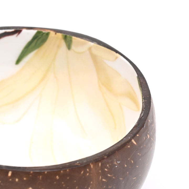 Coconut Shell Ceramic Bowl | Handcrafted with Enamel Interior for Sustainable Style