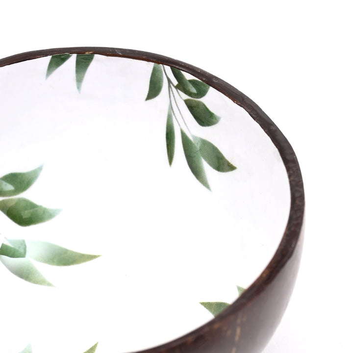 Handcrafted Coconut Shell & Enamel Ceramic Bowl | Ecofriendly & Stylish