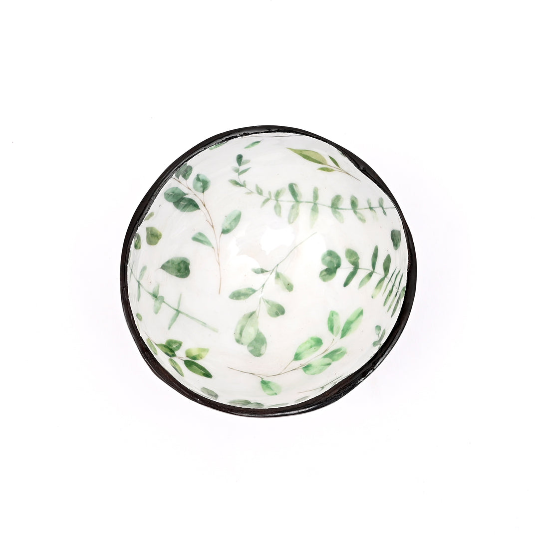 Coconut Shell Ceramic Bowl | Handcrafted Natural Elegance with Enamel Interior