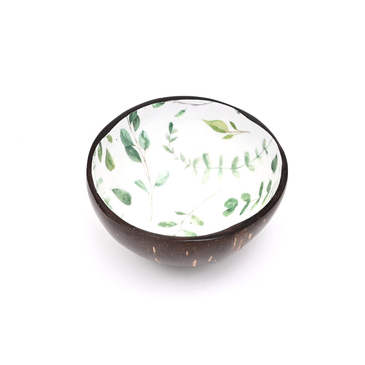 Coconut Shell Ceramic Bowl | Handcrafted Natural Elegance with Enamel Interior