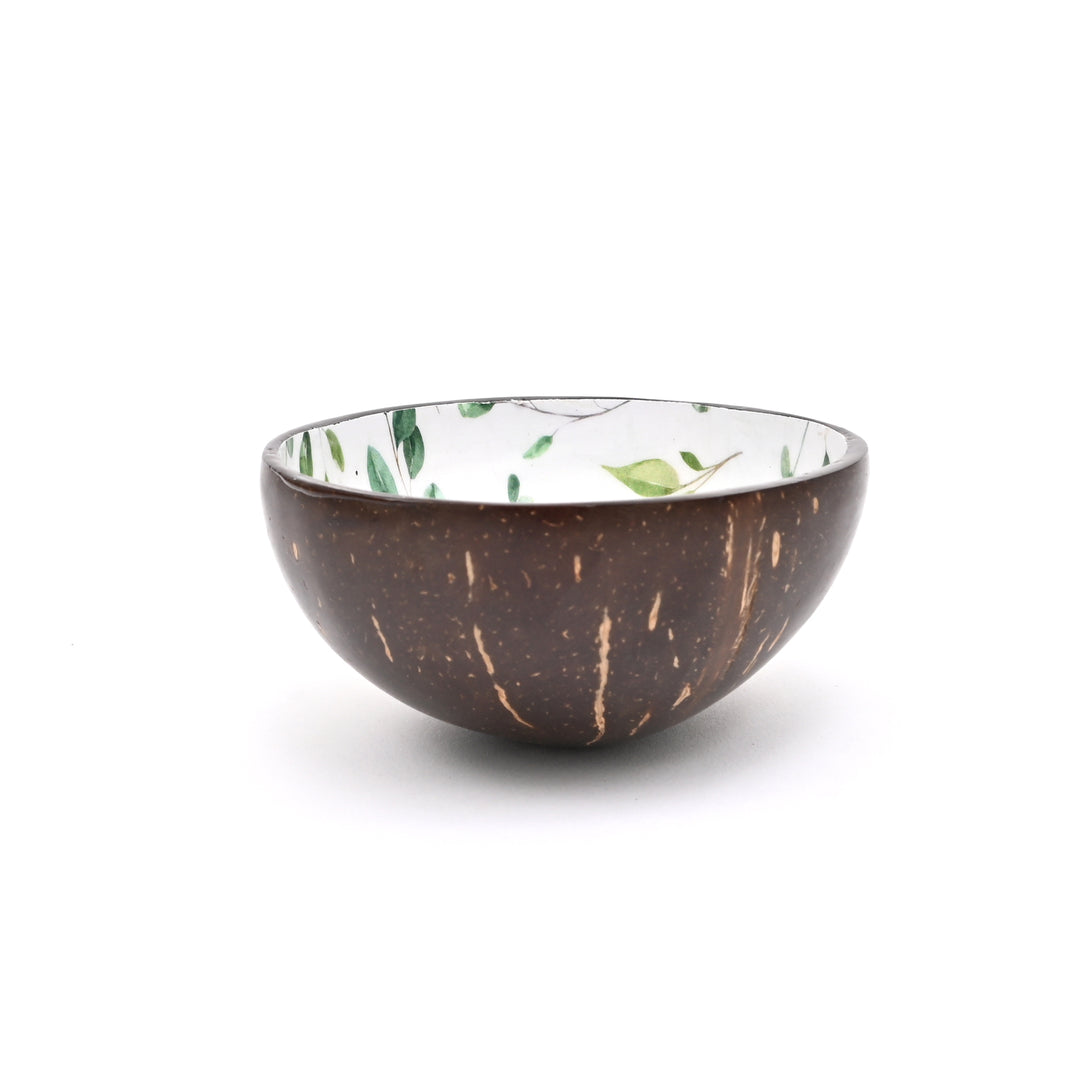 Coconut Shell Ceramic Bowl | Handcrafted Natural Elegance with Enamel Interior