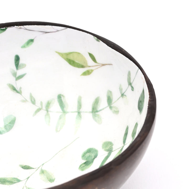 Coconut Shell Ceramic Bowl | Handcrafted Natural Elegance with Enamel Interior