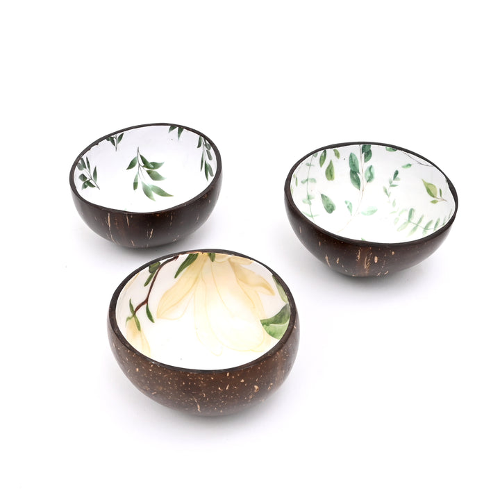 Coconut Shell Ceramic Bowl | Handcrafted Natural Elegance with Enamel Interior