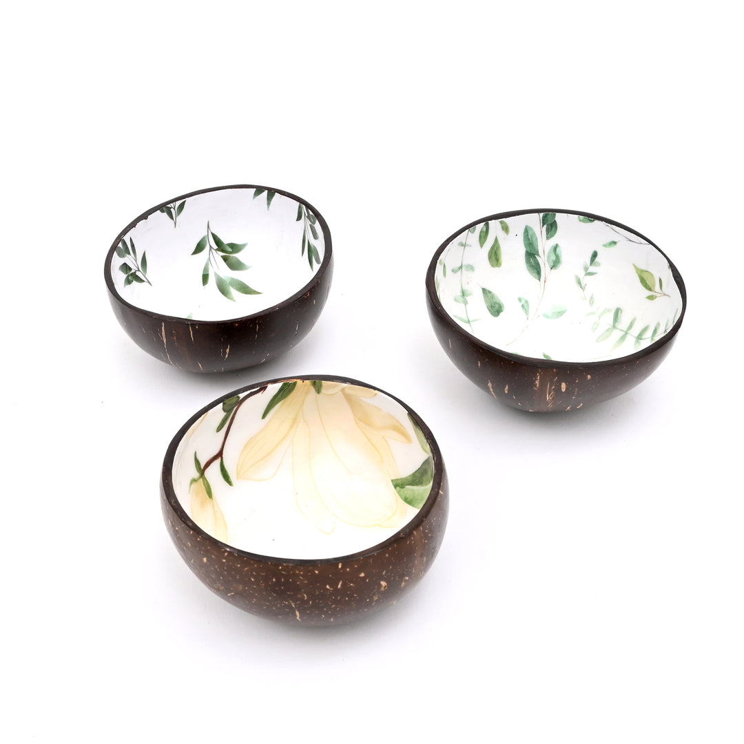 Coconut Shell Ceramic Bowl | Handcrafted with Enamel Interior for Sustainable Style