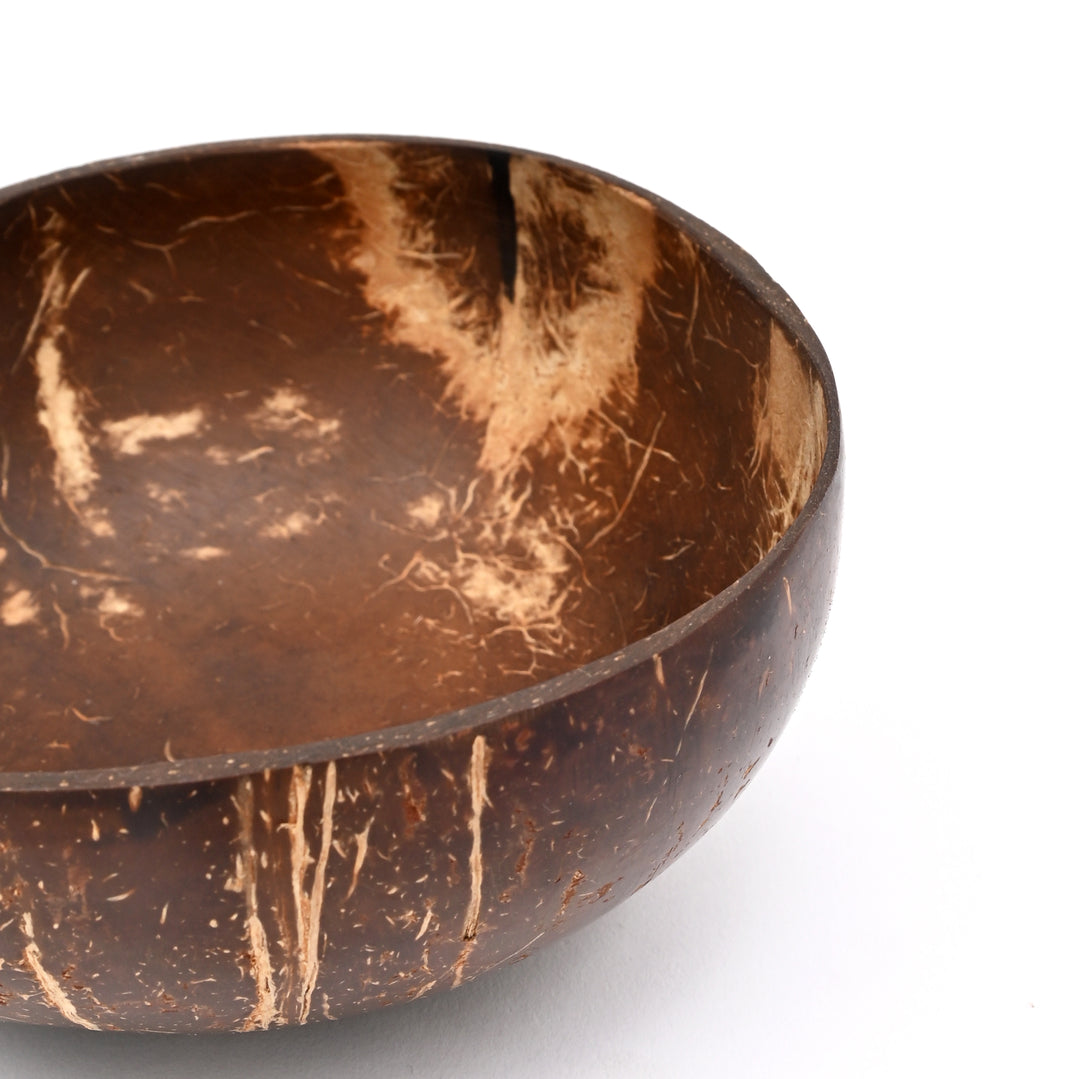 Natural Coconut Shell Bowl with Spoon Set | 500 ml Ecofriendly Dining