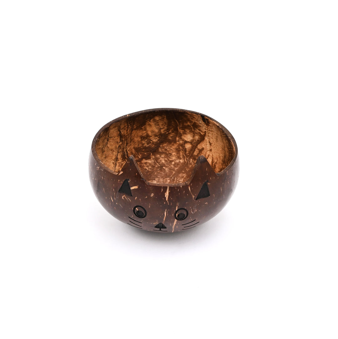 Ecofriendly Cat Bowl Made from Real Coconut Shell | Sustainable Pet Dining