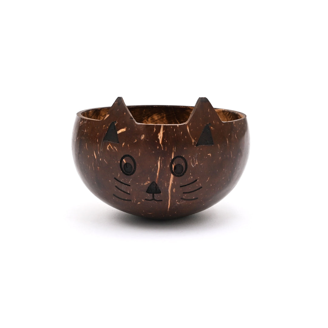 Ecofriendly Cat Bowl Made from Real Coconut Shell | Sustainable Pet Dining