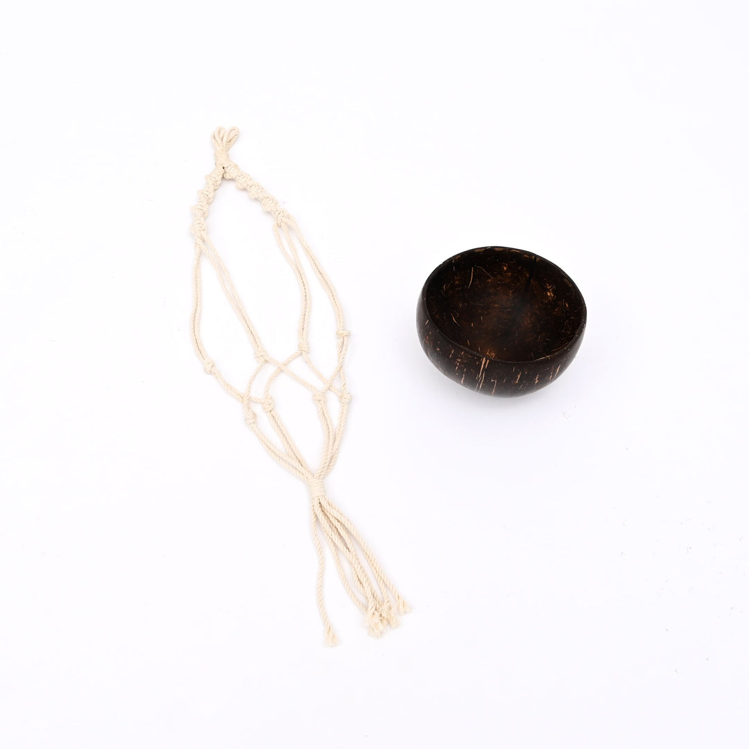 Coconut Shell Hanging Planter | Natural Ecofriendly Suspended Garden Pot