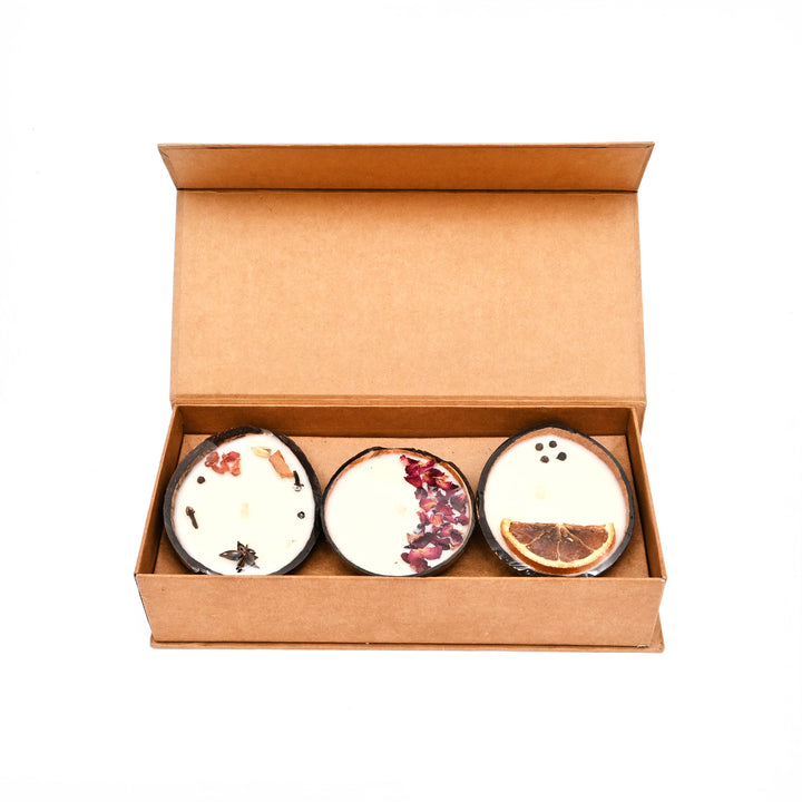 Coconut Shell Candle Gift Box | Ecofriendly Artisan Home Decor