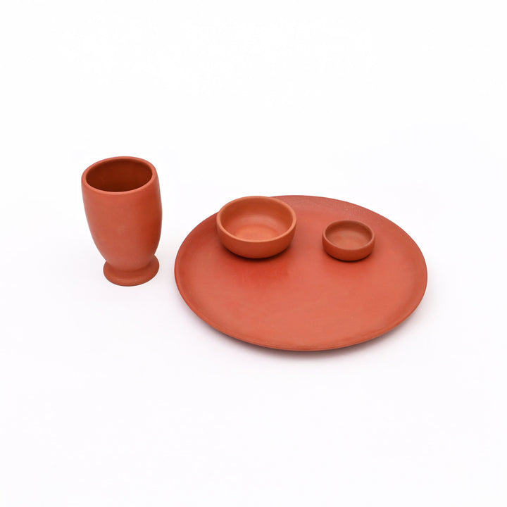 Traditional Clay Thali Set | Authentic Terracotta Indian Dining Collection