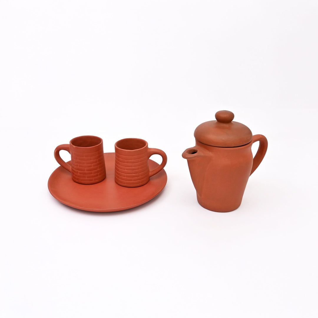 Clay Kettle Set with 2 Mugs | Rustic Charm Meets Modern Functionality
